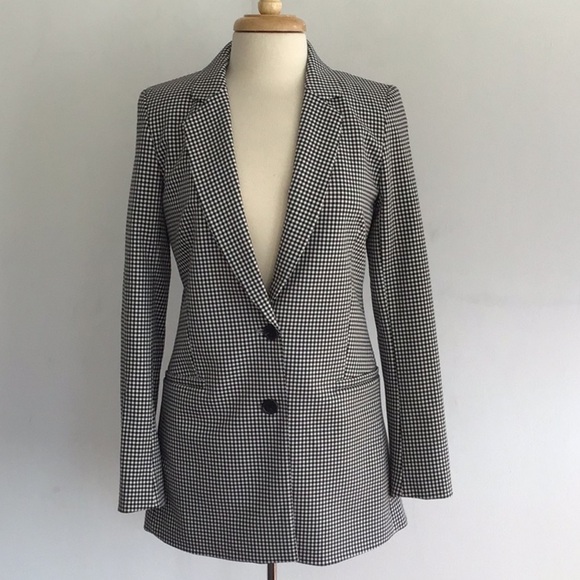 Rachel Zoe black and white checked blazer.  Size 2. Runs big. NWT - Picture 1 of 10